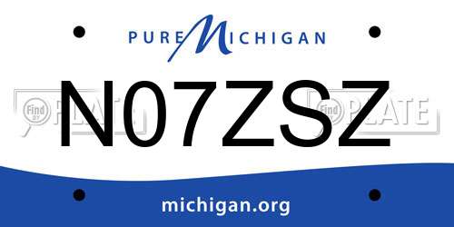 N07ZSZ Michigan License Plate