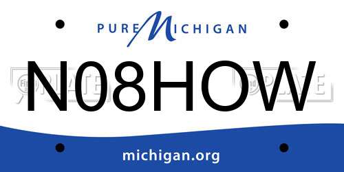N08HOW Michigan License Plate