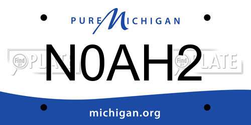 N0AH2 Michigan License Plate