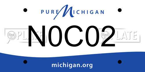 N0C02 Michigan License Plate