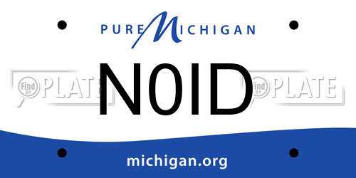 N0ID Michigan License Plate