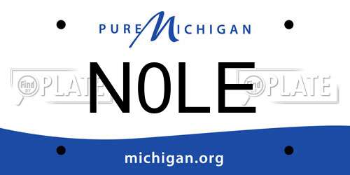 N0LE Michigan License Plate