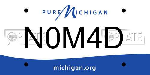 N0M4D Michigan License Plate