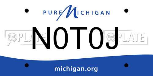 N0T0J Michigan License Plate