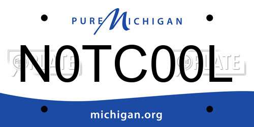 N0TC00L Michigan License Plate