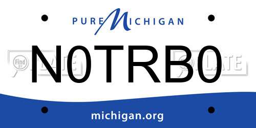 N0TRB0 Michigan License Plate