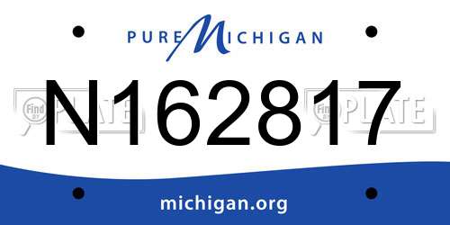 N162817 Michigan License Plate