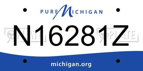 N16281Z Michigan License Plate