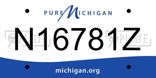 N16781Z Michigan License Plate