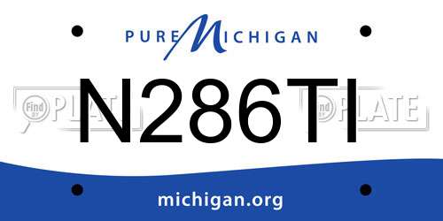 N286TI Michigan License Plate