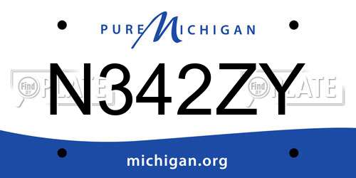 N342ZY Michigan License Plate