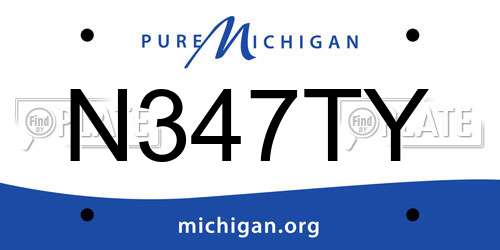 N347TY Michigan License Plate
