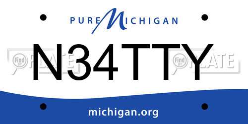 N34TTY Michigan License Plate