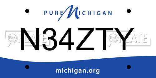 N34ZTY Michigan License Plate