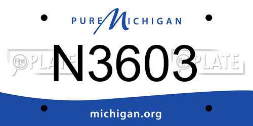 N3603 Michigan License Plate