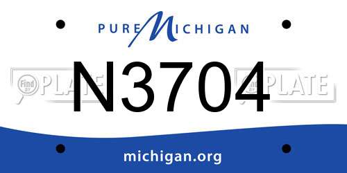 N3704 Michigan License Plate