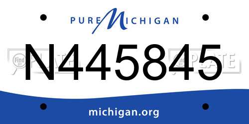N445845 Michigan License Plate