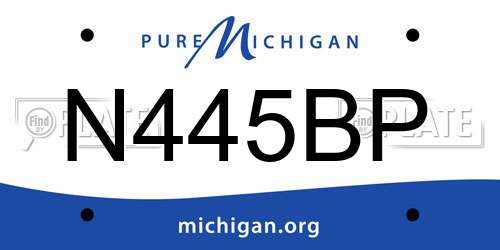 N445BP Michigan License Plate
