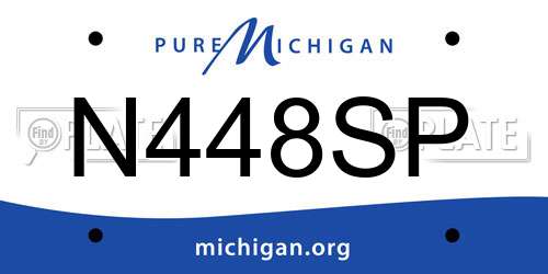 N448SP Michigan License Plate