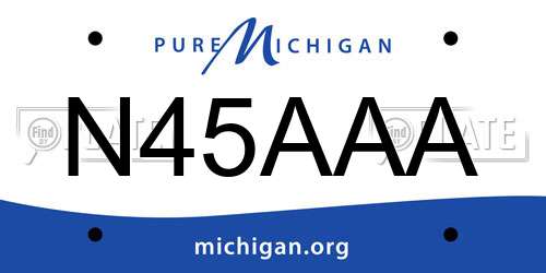N45AAA Michigan License Plate
