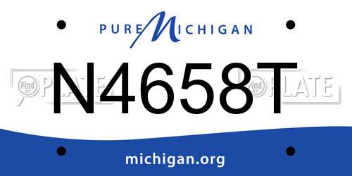 N4658T Michigan License Plate
