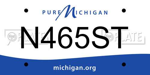 N465ST Michigan License Plate