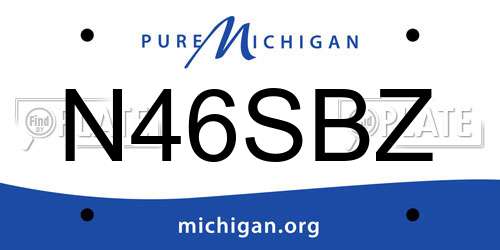 N46SBZ Michigan License Plate