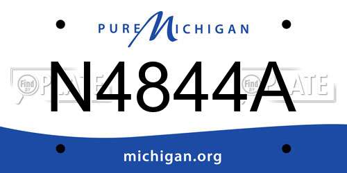 N4844A Michigan License Plate