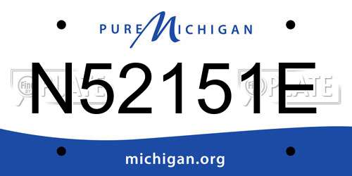 N52151E Michigan License Plate