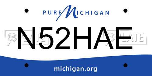 N52HAE Michigan License Plate