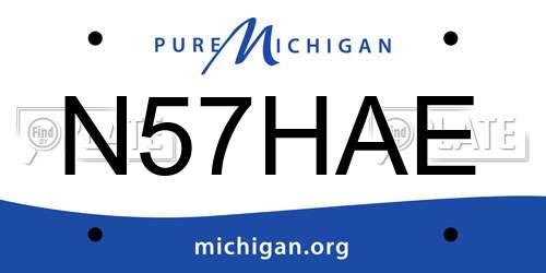 N57HAE Michigan License Plate