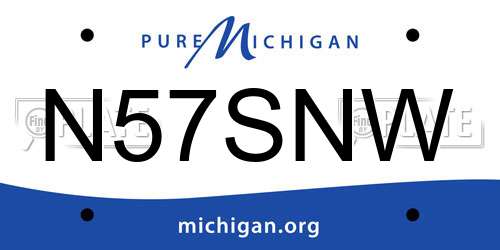 N57SNW Michigan License Plate
