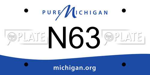 N63 Michigan License Plate