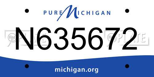 N635672 Michigan License Plate