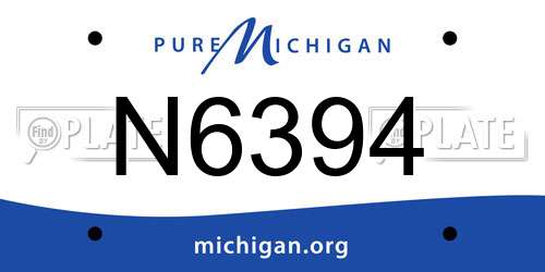 N6394 Michigan License Plate