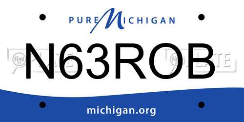 N63ROB Michigan License Plate