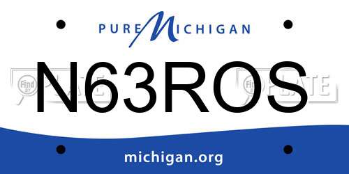 N63ROS Michigan License Plate