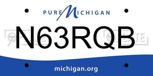 N63RQB Michigan License Plate