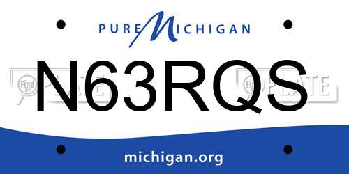 N63RQS Michigan License Plate
