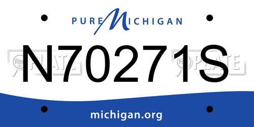 N70271S Michigan License Plate