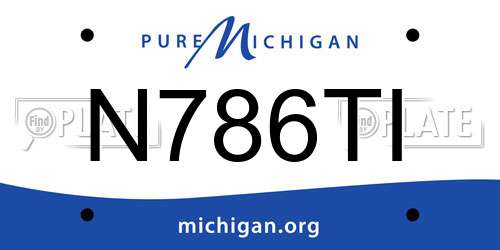 N786TI Michigan License Plate