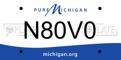 N80V0 Michigan License Plate