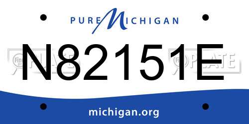 N82151E Michigan License Plate