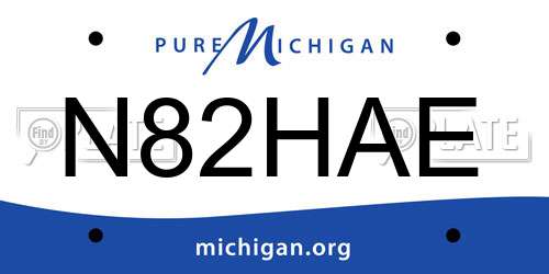 N82HAE Michigan License Plate