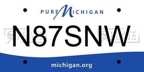 N87SNW Michigan License Plate