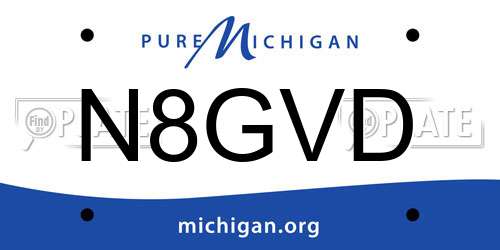 N8GVD Michigan License Plate