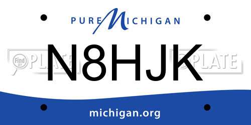 N8HJK Michigan License Plate
