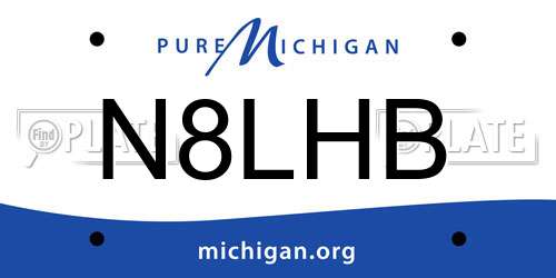 N8LHB Michigan License Plate