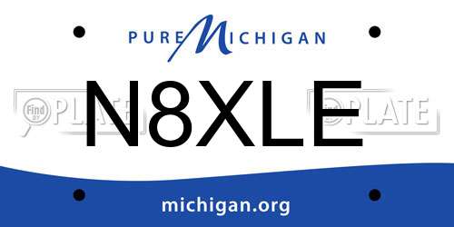 N8XLE Michigan License Plate