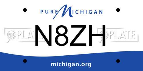 N8ZH Michigan License Plate